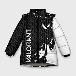 Куртка зимняя для девочки Valorant - Паттерн надписи, цвет: 3D-светло-серый
