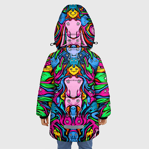 Зимняя куртка для девочки ОПТИЧЕСКАЯ ИЛЛЮЗИЯ СУЩЕСТВ / 3D-Черный – фото 4
