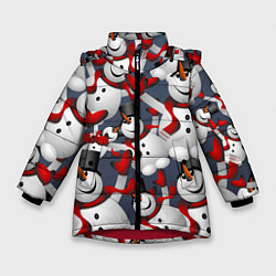 Куртка зимняя для девочки ВОЗДУШНЫЕ СНЕГОВИКИ, цвет: 3D-красный