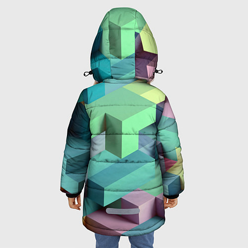 Зимняя куртка для девочки GEOMETRIC SHAPES / 3D-Светло-серый – фото 4