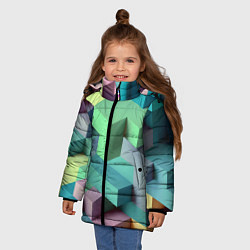 Куртка зимняя для девочки GEOMETRIC SHAPES, цвет: 3D-светло-серый — фото 2
