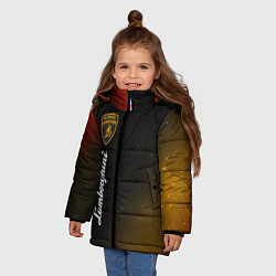 Куртка зимняя для девочки ЛАМБОРГИНИ Космос Вертикально, цвет: 3D-черный — фото 2