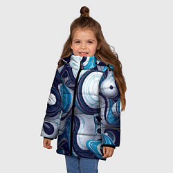 Куртка зимняя для девочки Авангардный объёмный паттерн Avant-garde volumetri, цвет: 3D-красный — фото 2