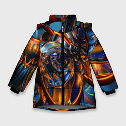 Зимняя куртка для девочки Объёмная футуристическая композиция Абстракция Vol
