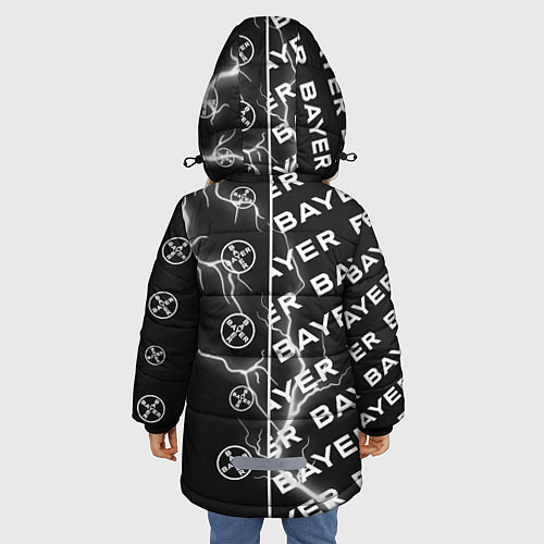 Зимняя куртка для девочки BAYER - Молнии Паттерны / 3D-Черный – фото 4