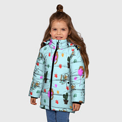Куртка зимняя для девочки ИГРИВЫЕ КОТЯТА, цвет: 3D-светло-серый — фото 2