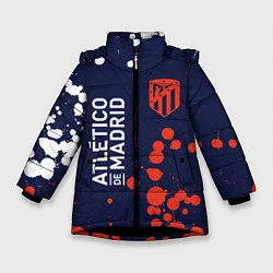 Куртка зимняя для девочки ATLETICO MADRID Брызги, цвет: 3D-черный
