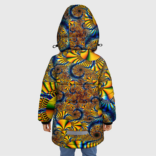Зимняя куртка для девочки FRACTAL COLOR PATTERN / 3D-Черный – фото 4