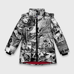 Куртка зимняя для девочки Bloodborne comix, цвет: 3D-красный