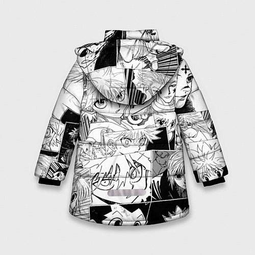 Зимняя куртка для девочки Hunter x Hunter pattern / 3D-Светло-серый – фото 2