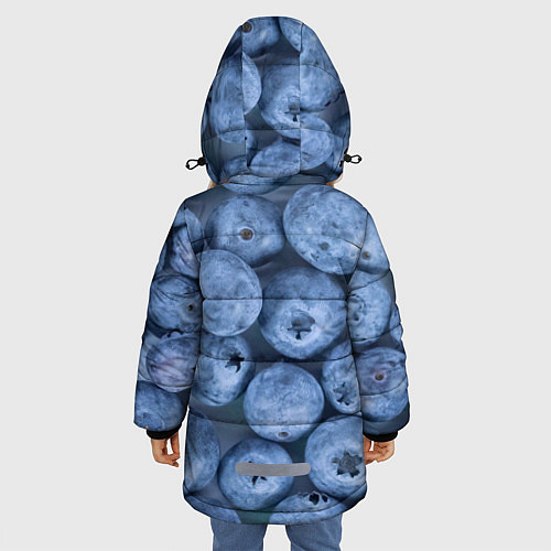 Зимняя куртка для девочки Голубика - фон / 3D-Черный – фото 4
