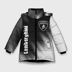 Куртка зимняя для девочки LAMBORGHINI Lamborghini Абстракция, цвет: 3D-черный