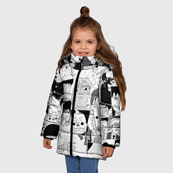 Куртка зимняя для девочки Моб психо 100 паттерн, цвет: 3D-черный — фото 2