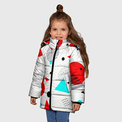 Куртка зимняя для девочки GEOMETRIC FIGURED INTERLACING, цвет: 3D-красный — фото 2