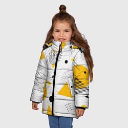 Куртка зимняя для девочки GEOMETRIC INTERWEAVING OF SHAPES, цвет: 3D-светло-серый — фото 2