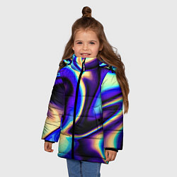 Куртка зимняя для девочки Цветовая абстракция, цвет: 3D-черный — фото 2