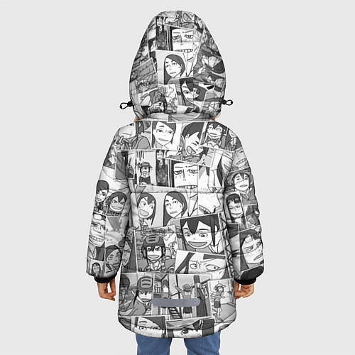 Зимняя куртка для девочки Руки прочь от кинокружка паттерн / 3D-Черный – фото 4