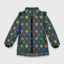 Куртка зимняя для девочки Море звезд, цвет: 3D-светло-серый