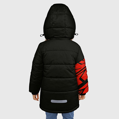 Зимняя куртка для девочки След авто / 3D-Черный – фото 4