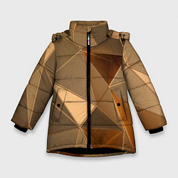 Зимняя куртка для девочки Золотые 3D треугольники