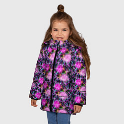 Куртка зимняя для девочки Абстрактные мыльные пузыри, цвет: 3D-светло-серый — фото 2