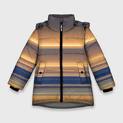 Куртка зимняя для девочки Цветные линии colored lines, цвет: 3D-светло-серый