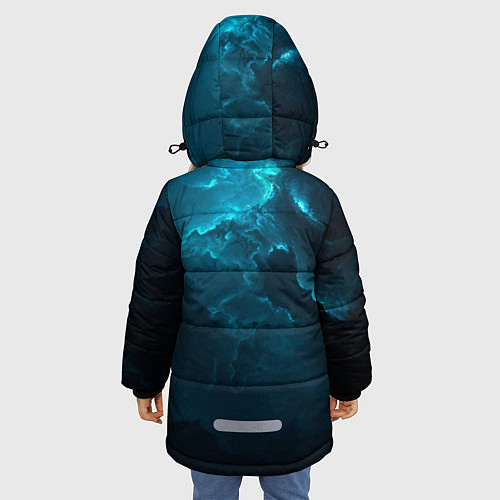 Зимняя куртка для девочки Облака и звезды / 3D-Черный – фото 4