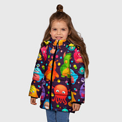 Куртка зимняя для девочки CHARMING MONSTERS, цвет: 3D-черный — фото 2