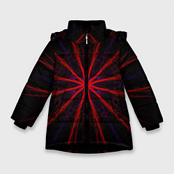 Зимняя куртка для девочки Красный эфир 3D - абстракция