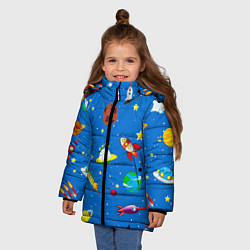 Куртка зимняя для девочки SPACE OBJECTS, цвет: 3D-светло-серый — фото 2