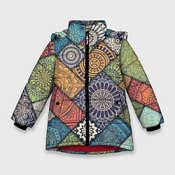 Зимняя куртка для девочки Мандала орнамент