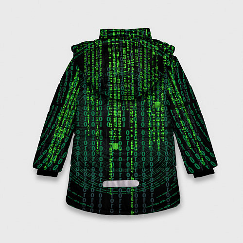 Зимняя куртка для девочки Бинарная матрица / 3D-Светло-серый – фото 2