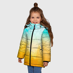 Куртка зимняя для девочки Полигоны - Лед и мед, цвет: 3D-красный — фото 2