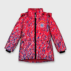 Куртка зимняя для девочки Bayern munchen брызги красок, цвет: 3D-красный