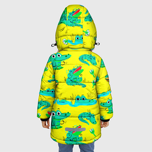 Зимняя куртка для девочки GREEN CROCODILES / 3D-Светло-серый – фото 4
