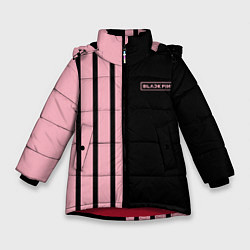 Куртка зимняя для девочки BLACKPINK HALF BLACK-PINK MINI LOGO, цвет: 3D-красный