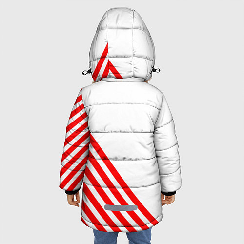 Зимняя куртка для девочки Atletico madrid красные полосы / 3D-Черный – фото 4