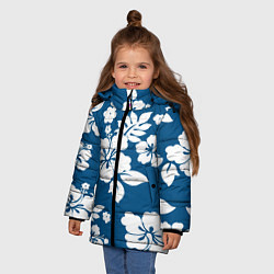Куртка зимняя для девочки Цветочный паттерн Минимализм, цвет: 3D-светло-серый — фото 2