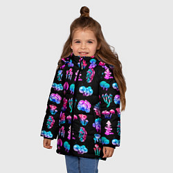 Куртка зимняя для девочки NEON MUSHROOMS, цвет: 3D-светло-серый — фото 2