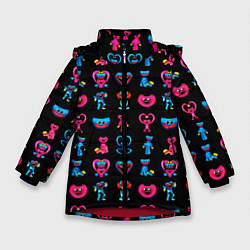 Куртка зимняя для девочки POPPY PLAYTIME HAGGY WAGGY AND KISSY MISSY PATTERN, цвет: 3D-красный