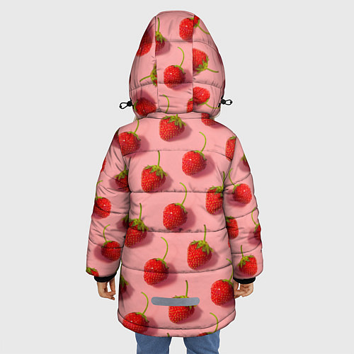 Зимняя куртка для девочки Strawberry Pattern / 3D-Черный – фото 4