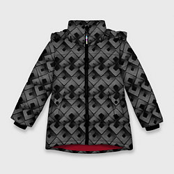 Куртка зимняя для девочки Современный Art Deko черно-белый, цвет: 3D-красный