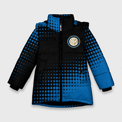 Куртка зимняя для девочки Inter абстракция, цвет: 3D-черный