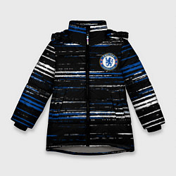 Куртка зимняя для девочки Chelsea челси лого, цвет: 3D-светло-серый