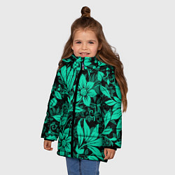 Куртка зимняя для девочки Ажурный цветочный летний орнамент, цвет: 3D-красный — фото 2