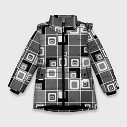 Зимняя куртка для девочки Geometric shapes черно-белый
