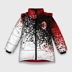Куртка зимняя для девочки Ac milan краска, цвет: 3D-красный
