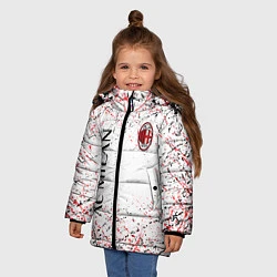 Куртка зимняя для девочки Ac milan logo, цвет: 3D-светло-серый — фото 2