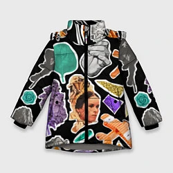Куртка зимняя для девочки Underground pattern Fashion trend, цвет: 3D-светло-серый