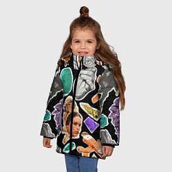 Куртка зимняя для девочки Underground pattern Fashion trend, цвет: 3D-светло-серый — фото 2